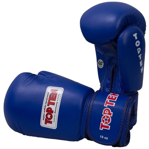 фото Перчатки бокс top ten competition aiba blue sale - top ten - синий - 10 oz