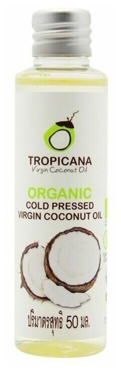 Масло кокосовое Tropicana первого холодного отжима, 0.05 л