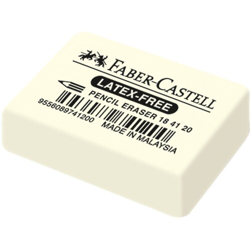 Ластик Faber-Castell Latex-Free, прямоугольный, синтетический каучук, 40*27*10мм, 3 штуки