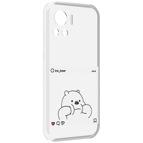 Чехол MyPads ледяной-медведь для Motorola Edge 30 Ultra задняя-панель-накладка-бампер