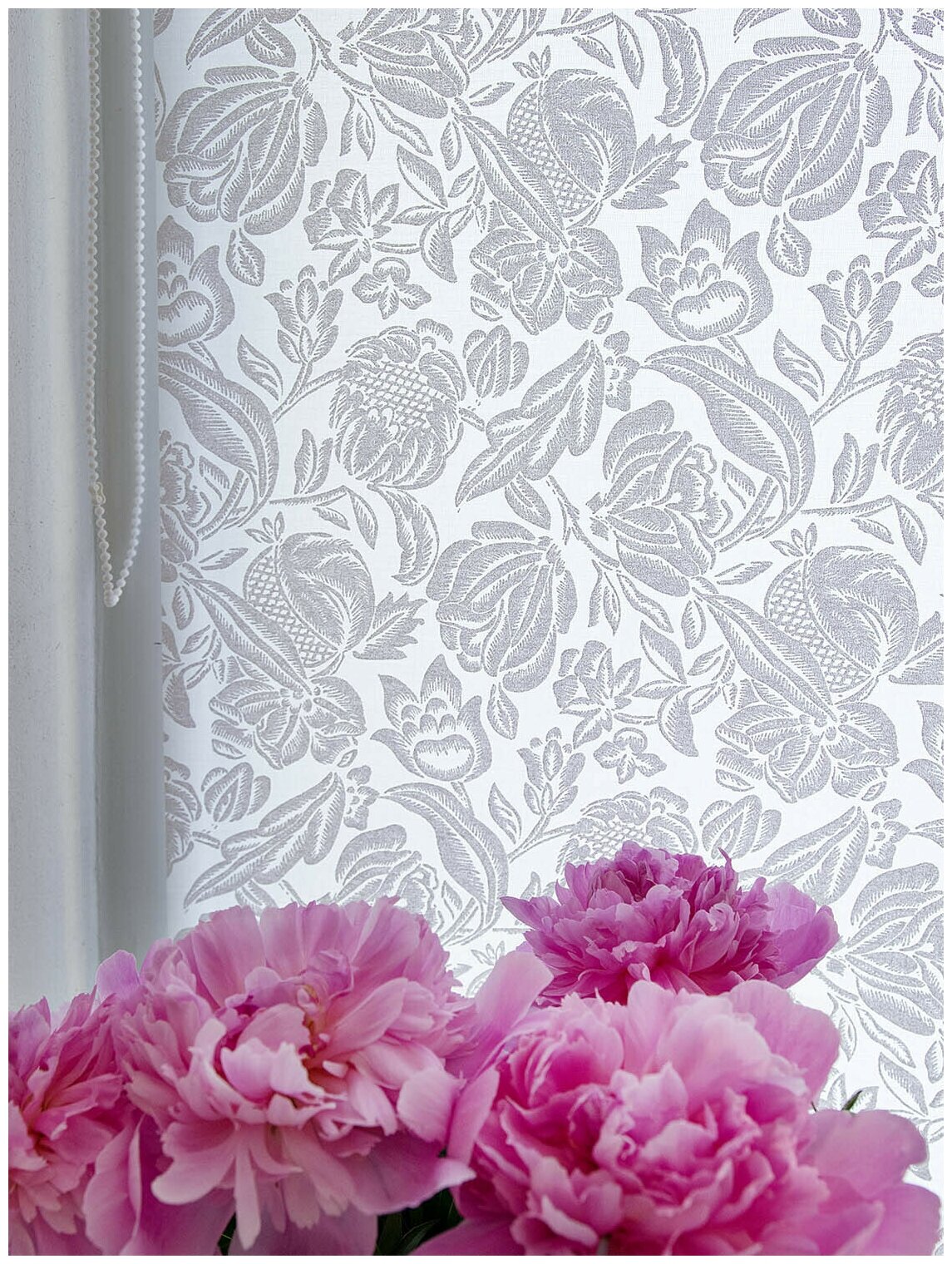 Рулонная штора Роза, 120х170 см, белая, СРШ-03-276 - фотография № 1