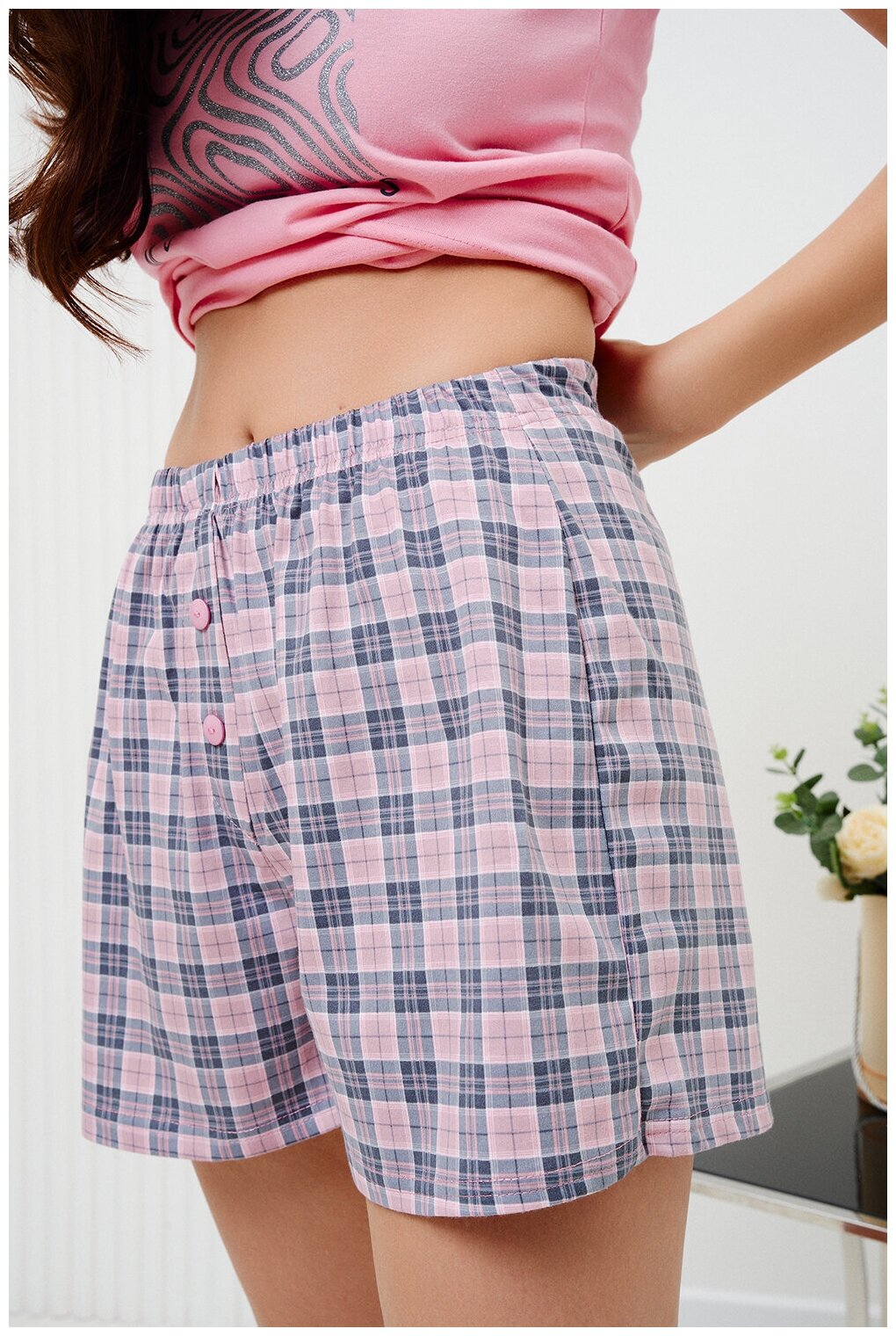 Женская домашняя пижама/ костюм (топ+ шорты), размер 46 - фотография № 6