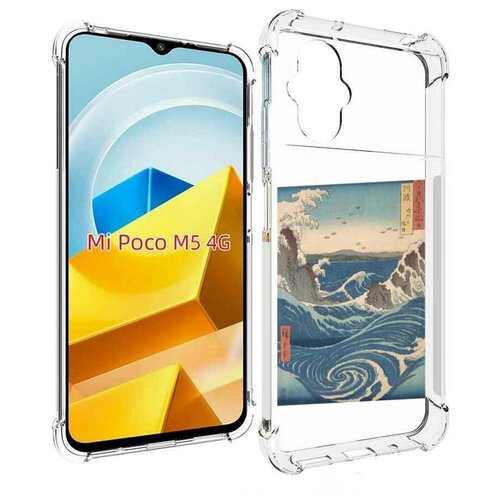 Чехол MyPads картинка волны водоворот для Xiaomi Poco M5 задняя-панель-накладка-бампер