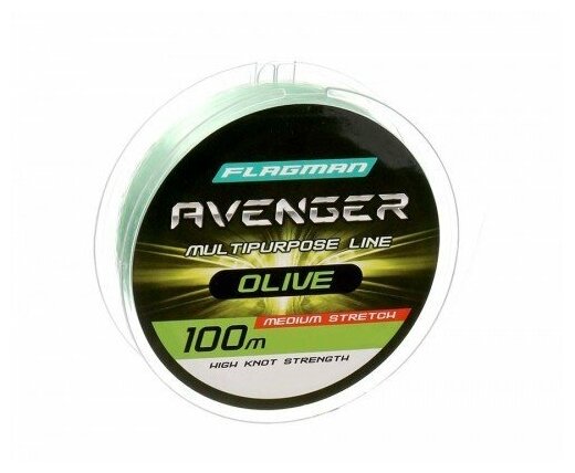 FLAGMAN Леска Avenger Olive Line 100м 030мм 91кг/20lb