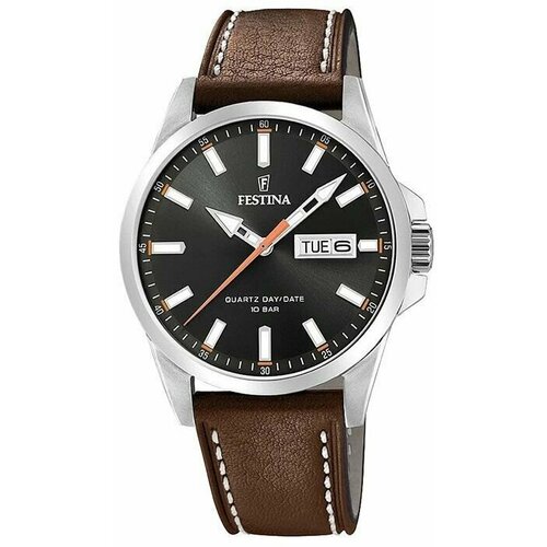 Наручные часы FESTINA Classics, коричневый, серебряный наручные часы festina f20379 2 серебряный