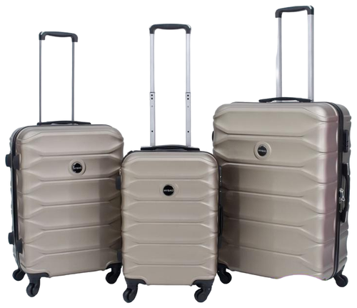 Комплект чемоданов , 3 шт., 91 л, размер S/M/L, бежевый