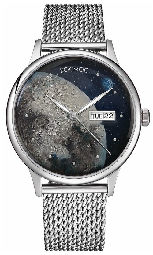 Наручные часы Космос, серебряный