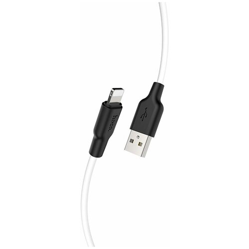 Силиконовый USB кабель для зарядки и передачи данных Lightning 1м/ Hoco X21 Plus silicone data cable 2.4A кабель usb lightning x21 plus 1m 2 4a hoco черно красный