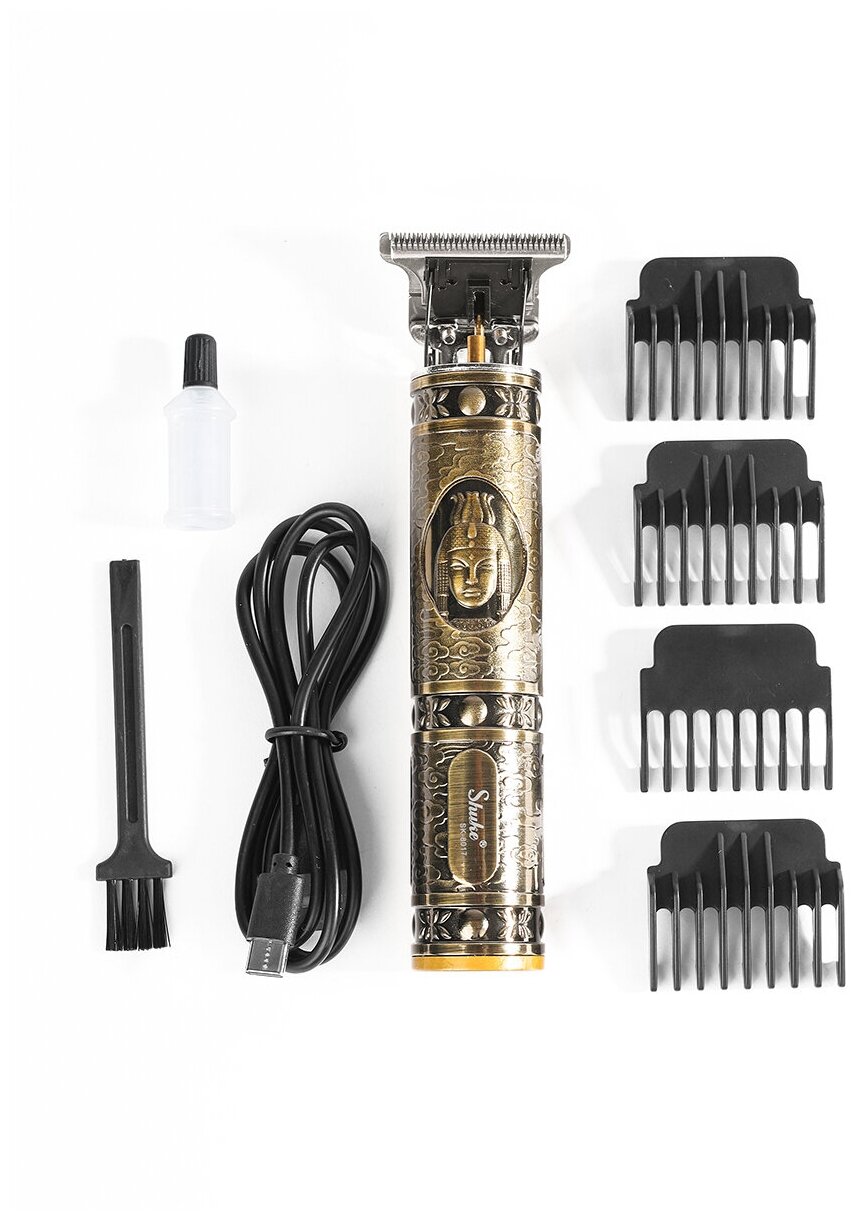 Профессиональная беспроводная машинка триммер для стрижки с 4 насадками Professional hair clipper Фараон - фотография № 1