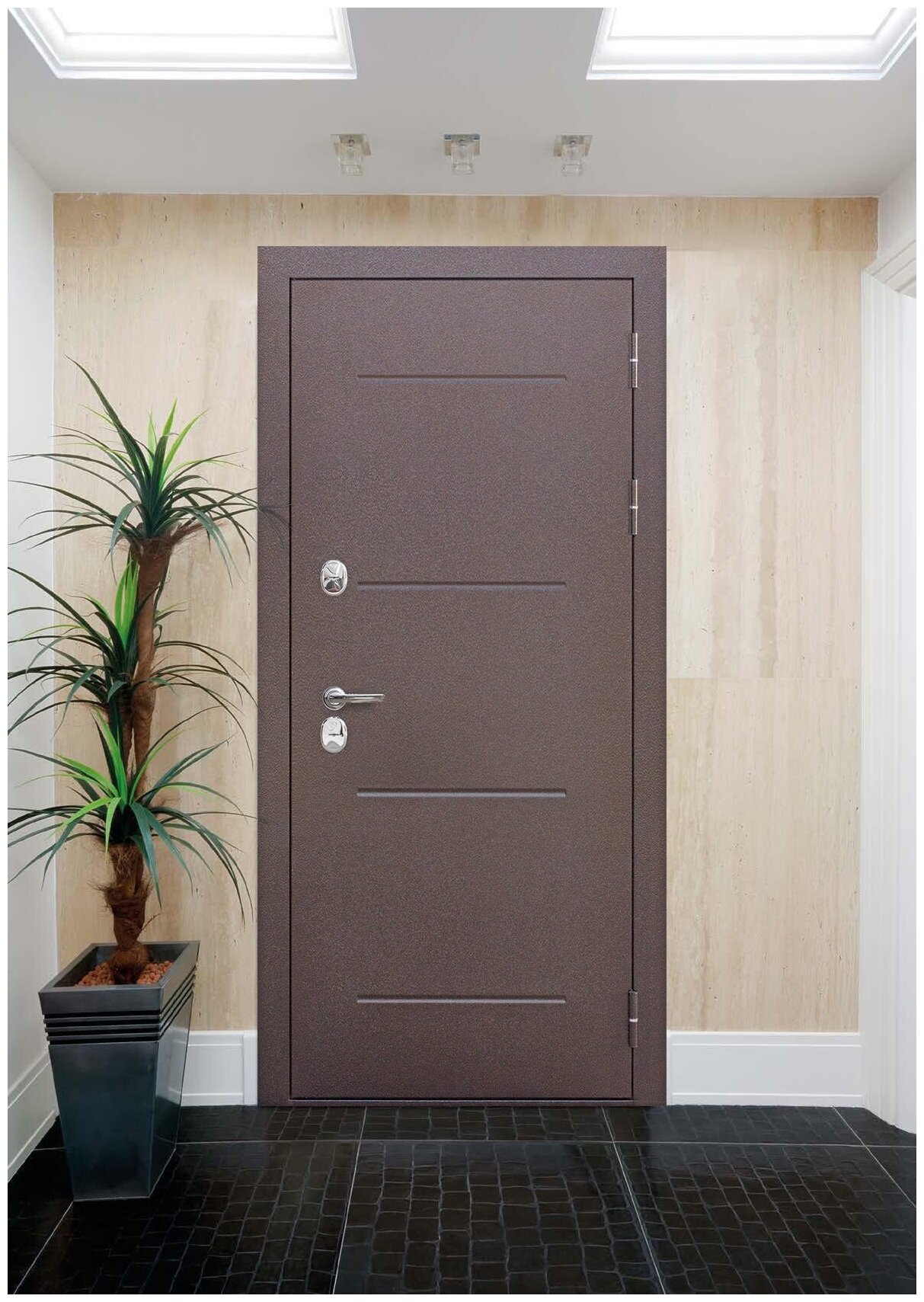 Дверь 11 см ISOTERMA Медный антик Темный кипарис 86R - фотография № 3