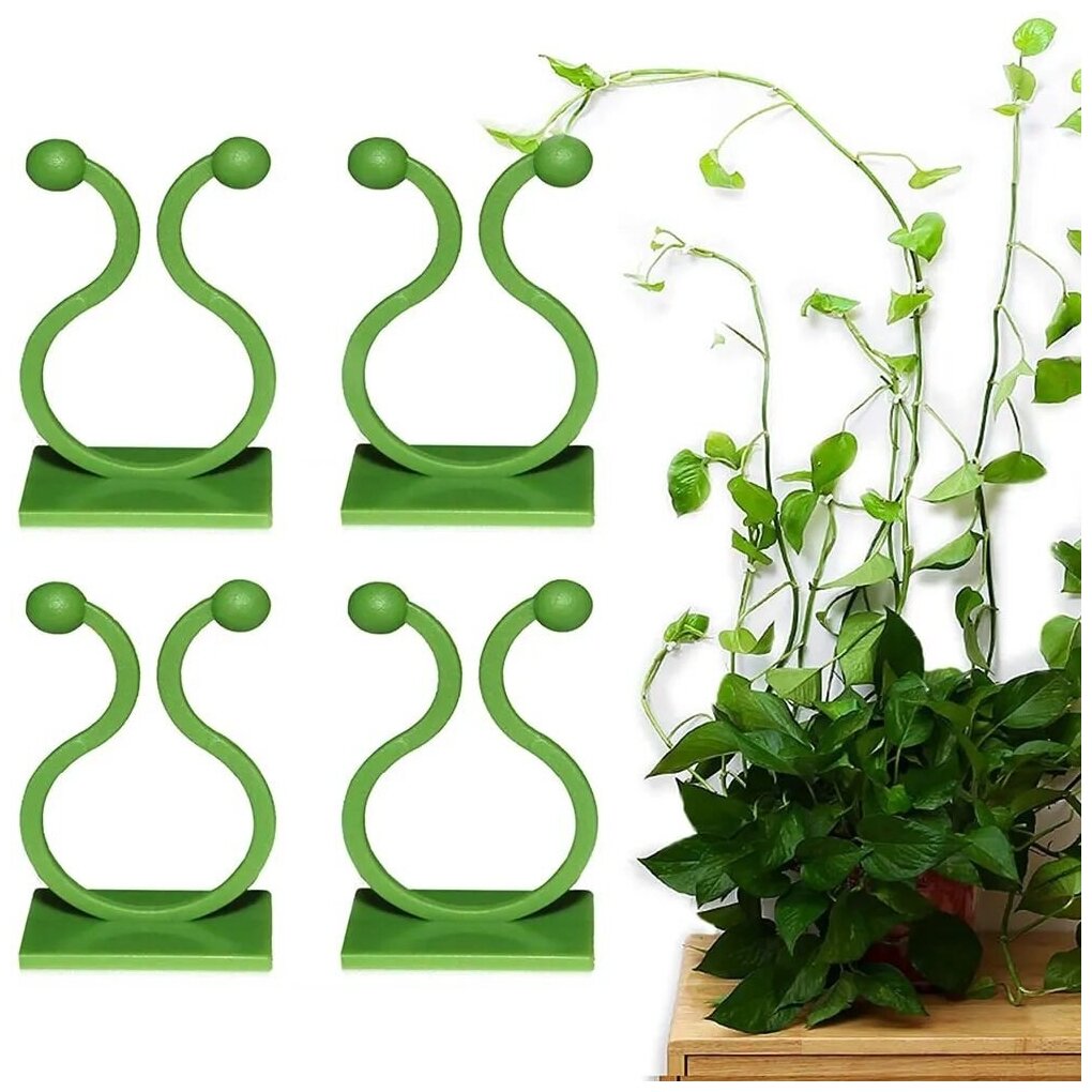 Клипсы для растений, крючки для лиан, крепление декоративное для проводов, зеленый, размер S, 30шт