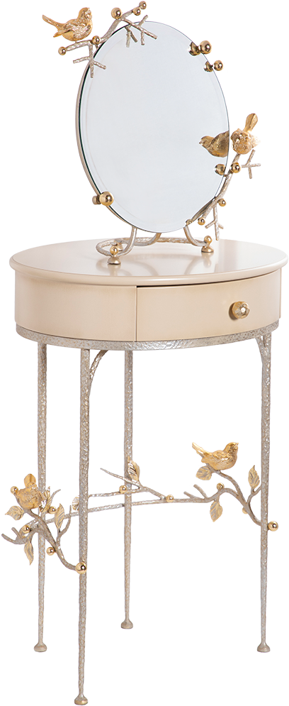 Туалетный столик Bogacho Терра Айвори Мраморное золото консольный для макияжа, ручная работа - фотография № 11