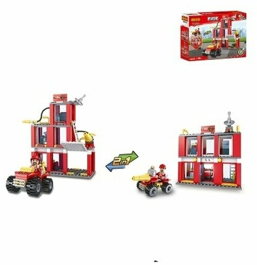3д конструктор детский игровой набор пожарная станция