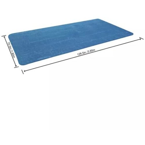 Тент для бассейна Bestway 404x201 см/410x201 см, ПВХ, цвет синий, прямоугольный, с термоэффектом от энергии солнца, для защиты от мусора, пыли и грязи