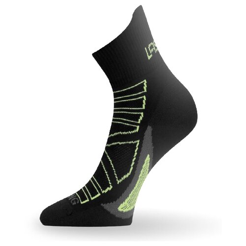 фото Носки lasting rpc 906, microfiber+polypropylene, черный с серой подошвой и зеленой полоской, размер l (rpc906-l)