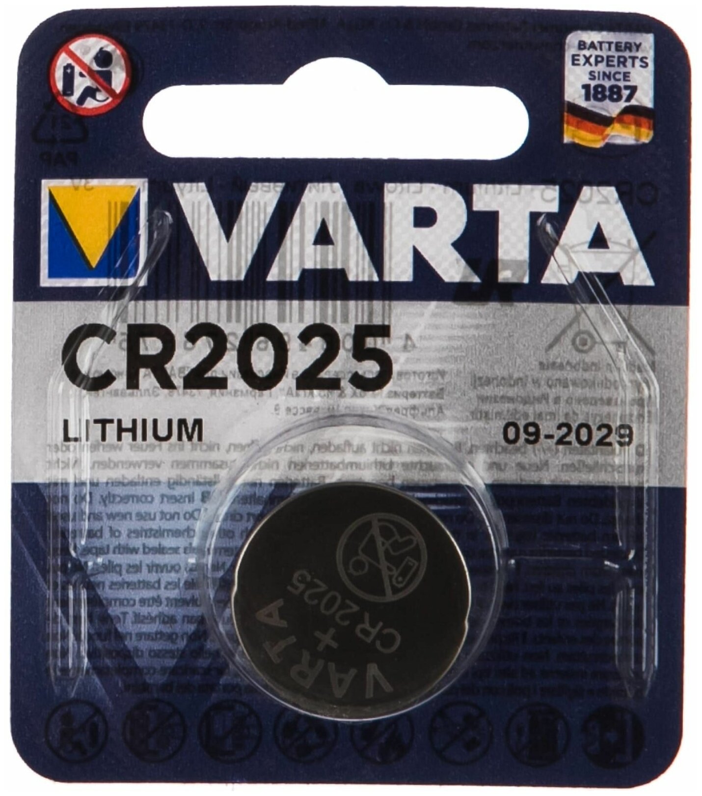 Батарейка CR2025 Varta Electronics BL1