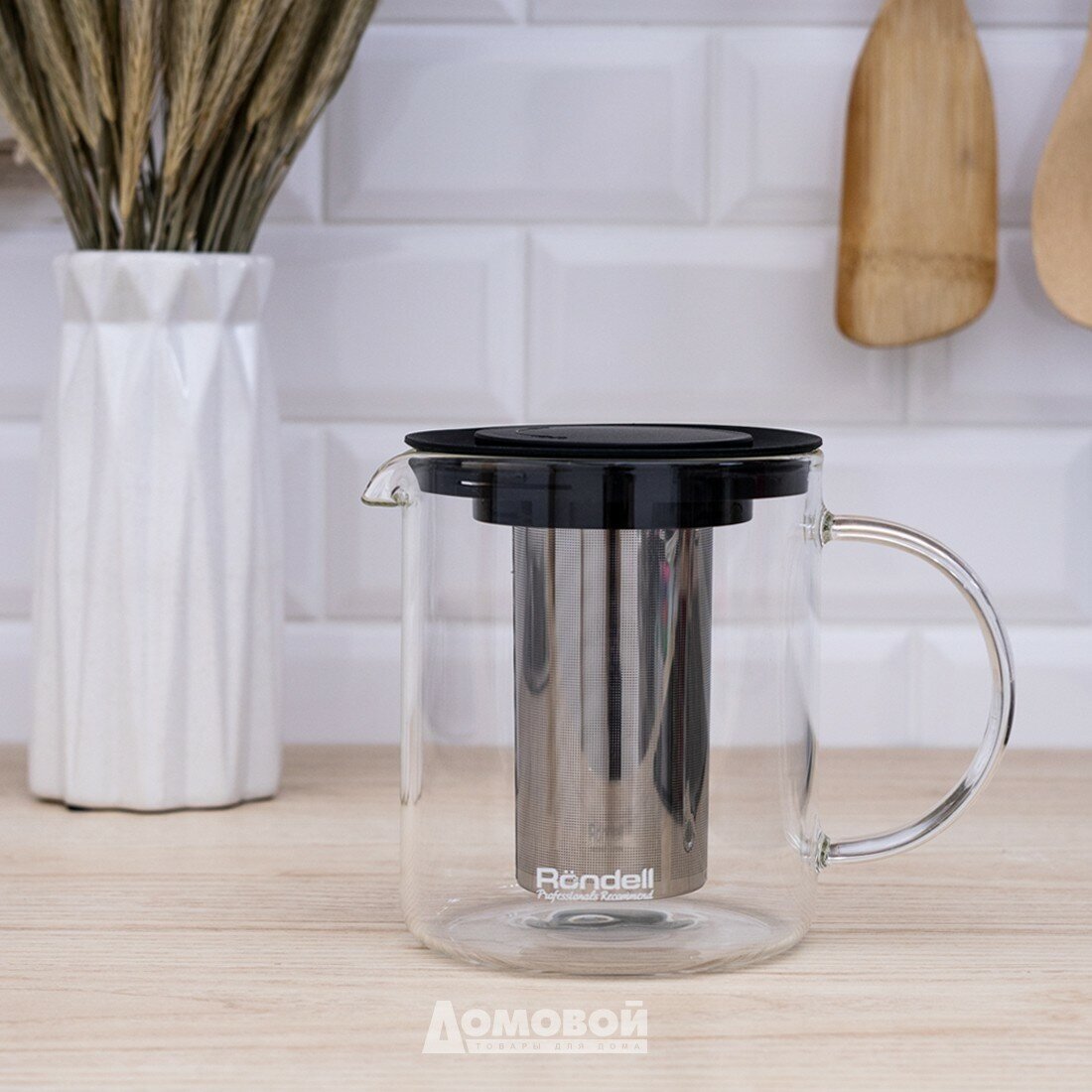 Чайник заварочный Rondell Klar, 1 л, термостойкое стекло