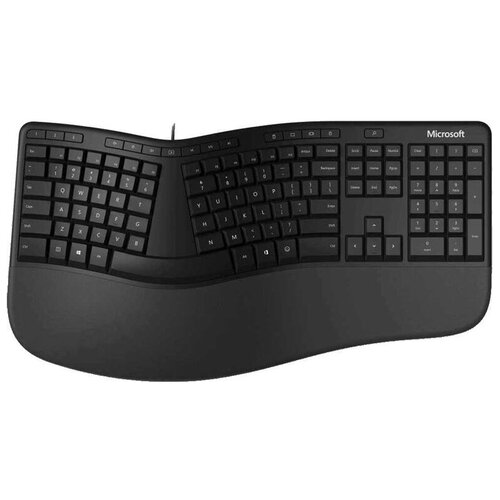 Клавиатура Microsoft Ergonomic, USB, c подставкой для запястий, черный [lxm-00011]