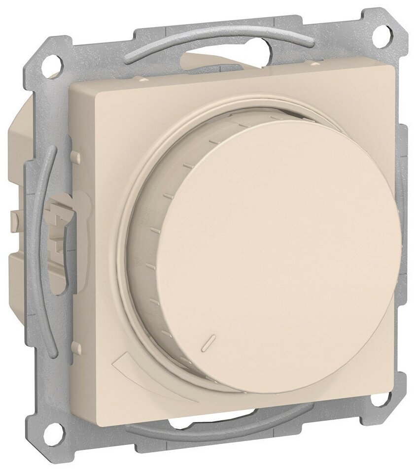 SE AtlasDesign Беж Светорегулятор (диммер) повор-нажим, LED, RC, 400Вт, мех, Systeme Electric, арт. ATN000223