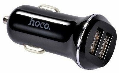 Автомобильное зарядное устройство Hoco АЗУ 2USB 2.1A для Lightning 8-pin Черный (iPhone) - фото №5