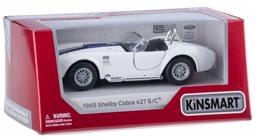 Машинка металлическая Kinsmart 1:32 "1965 Shelby Cobra 427 S/C" KT5322D инерционная / Синий - фотография № 16