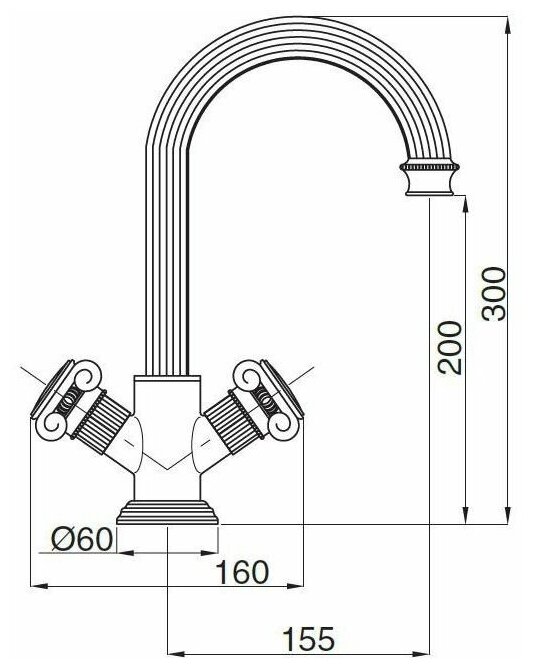 Смеситель для раковины Cezares Olimp-LS2-02-M