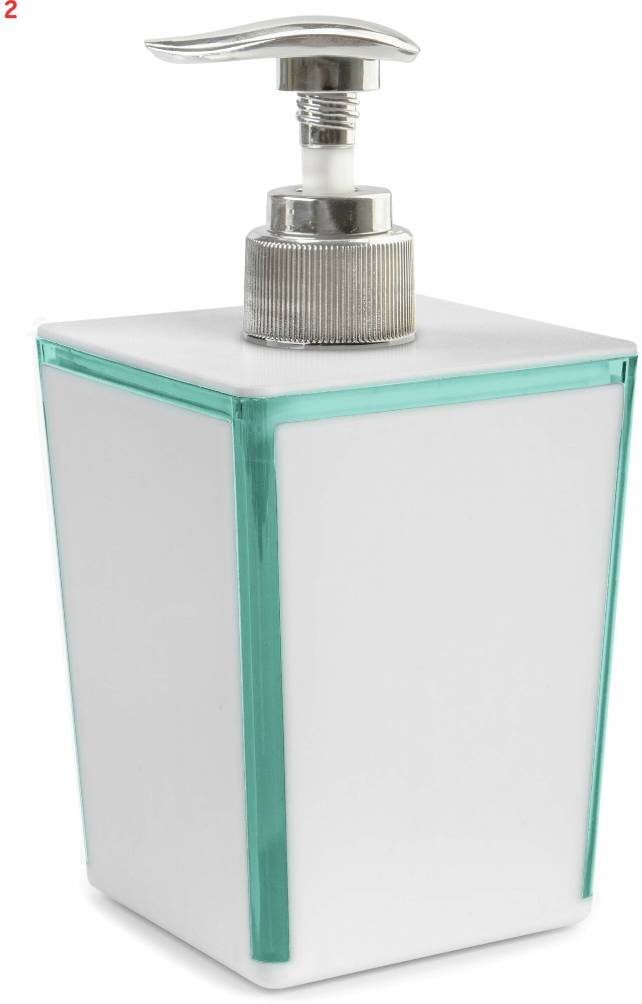 Дозатор для жидкого мыла Spacy цвет белый/зеленый (2 шт.)