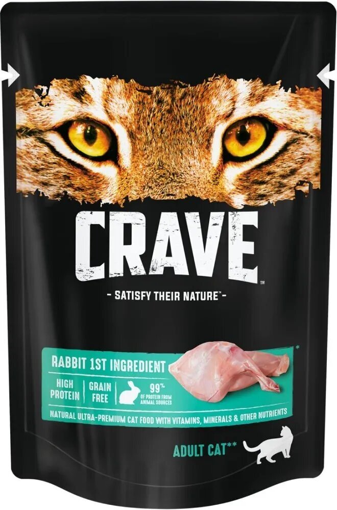 Влажный корм Crave для кошек Кролик 70г