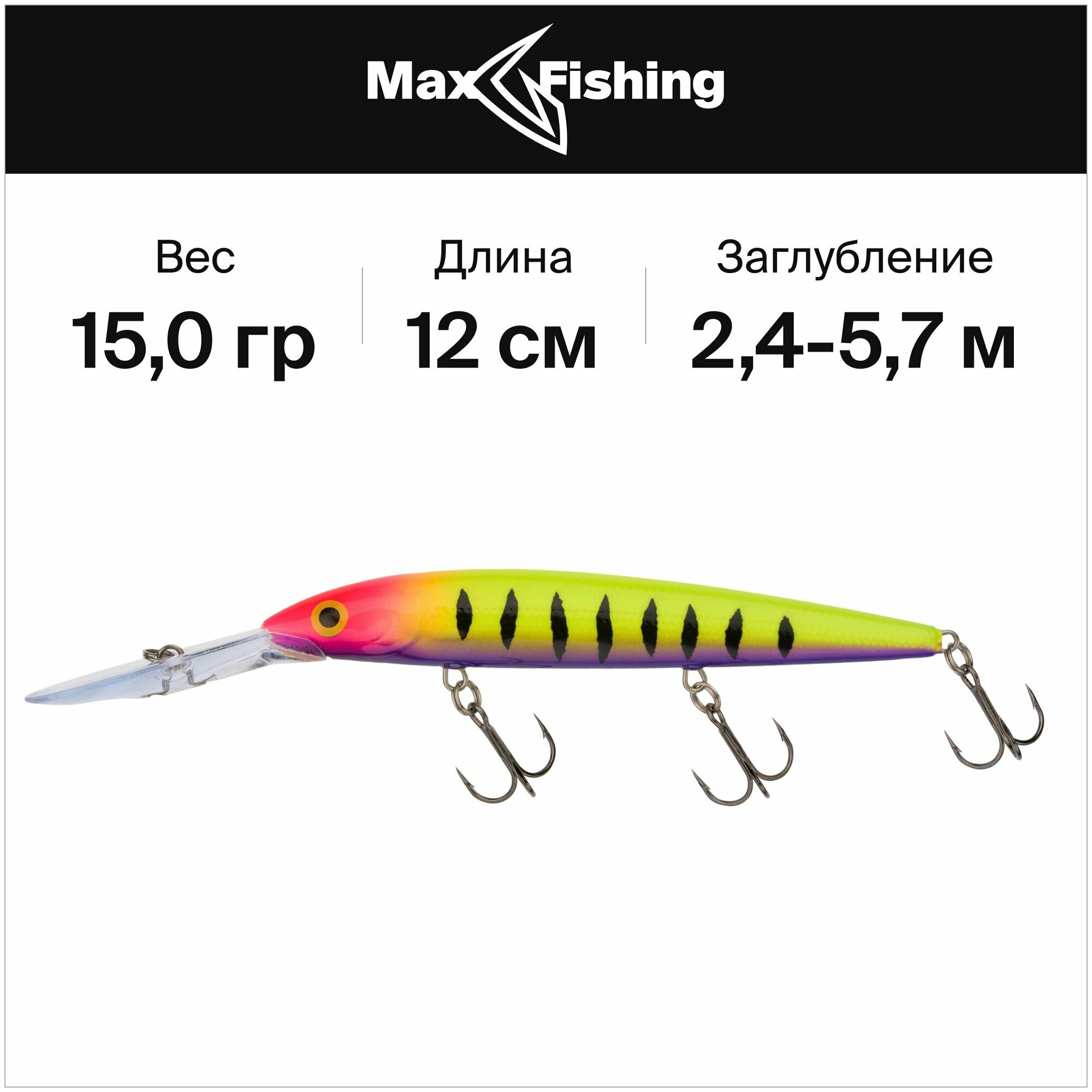 Воблеры для рыбалки Rapala Down Deep Husky Jerk 12 #HSP 15 гр 2,4-5,7 м.