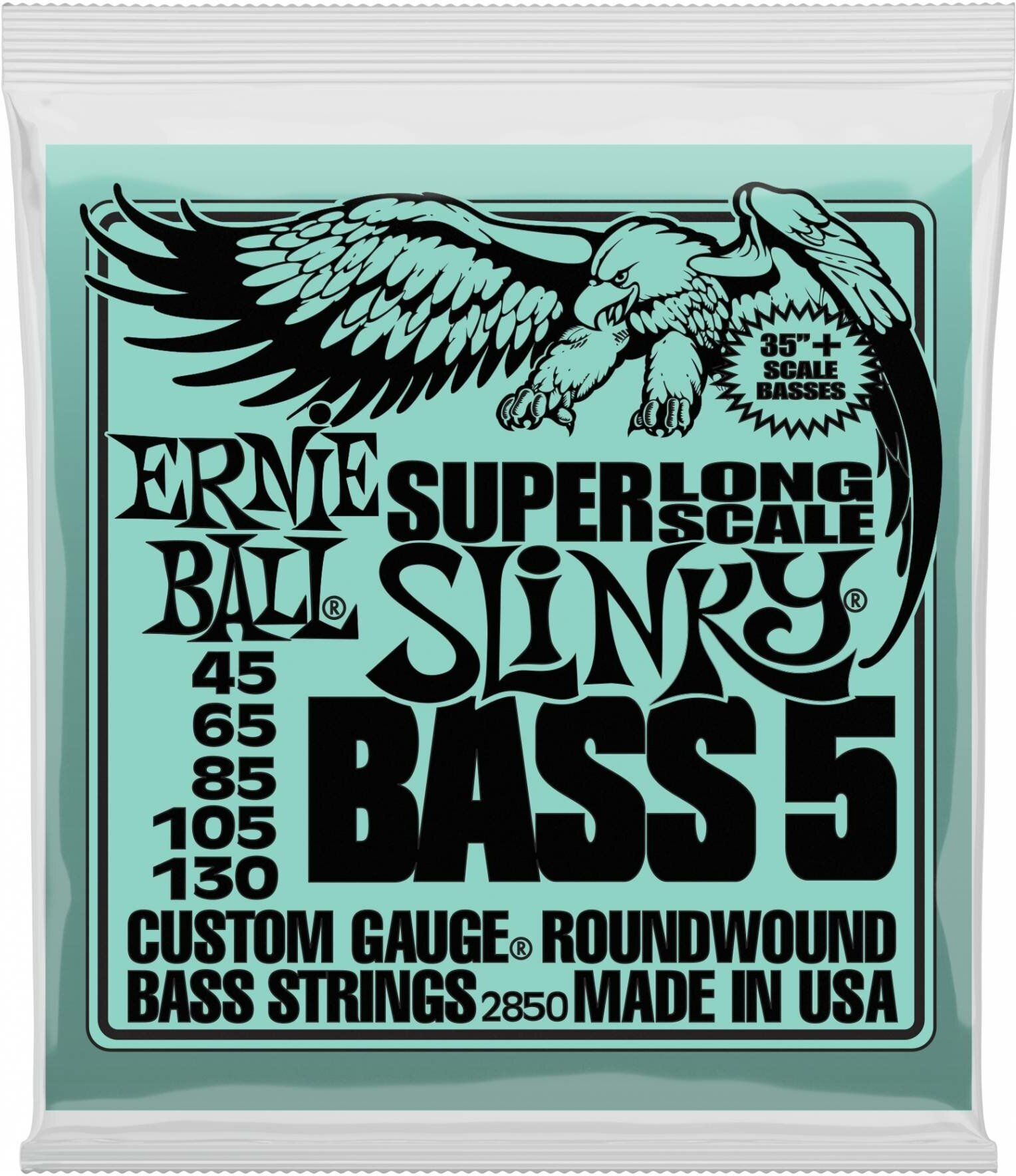 ERNIE BALL 2850 Nickel Wound Super Long Scale Slinky 45-130 - Струны для 5 струнной бас-гитары