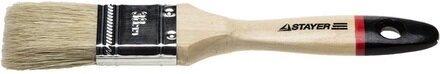 STAYER 0102-038 Кисть плоская STAYER "UNIVERSAL-EURO", светлая натуральная щетина, деревянная ручка, 38 мм