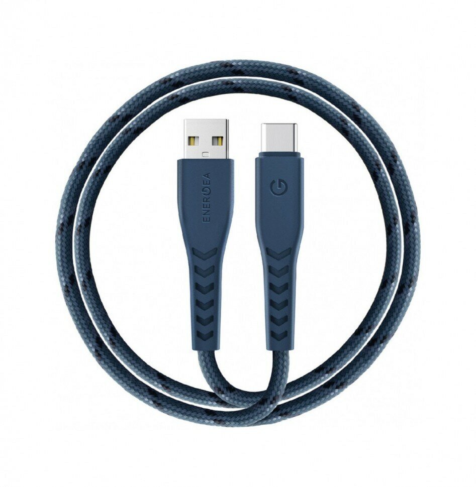 Кабель EnergEA NyloFlex USB-A to USB-C 5A 1.5 м цвет Синий (CBL-NFAC5U-BLU150)