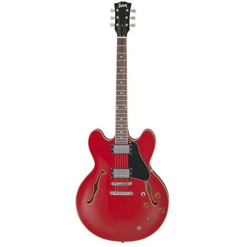 Burny RSA70 CR полуакустическая электрогитара с кейсом, форма корпуса ES®-335, цвет красный гитара полуакустическая burny rsa70 bs