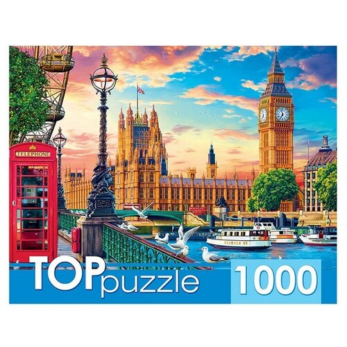 пазлы рыжий кот 1000 деталей top puzzle озорные котята хтп1000 2158 Пазл 1000 Великобритания. Лондон ХТП1000-2167 Рыжий кот