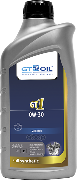 GT OIL Масло Моторное Gt1 Sae 0W30 Api Sn/Cf 1L