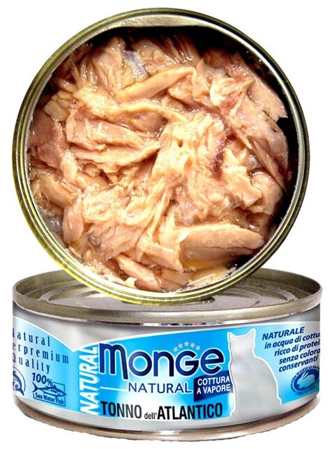 Monge Cat Natural консервы для кошек атлантический тунец 80г х 12 шт. - фотография № 2