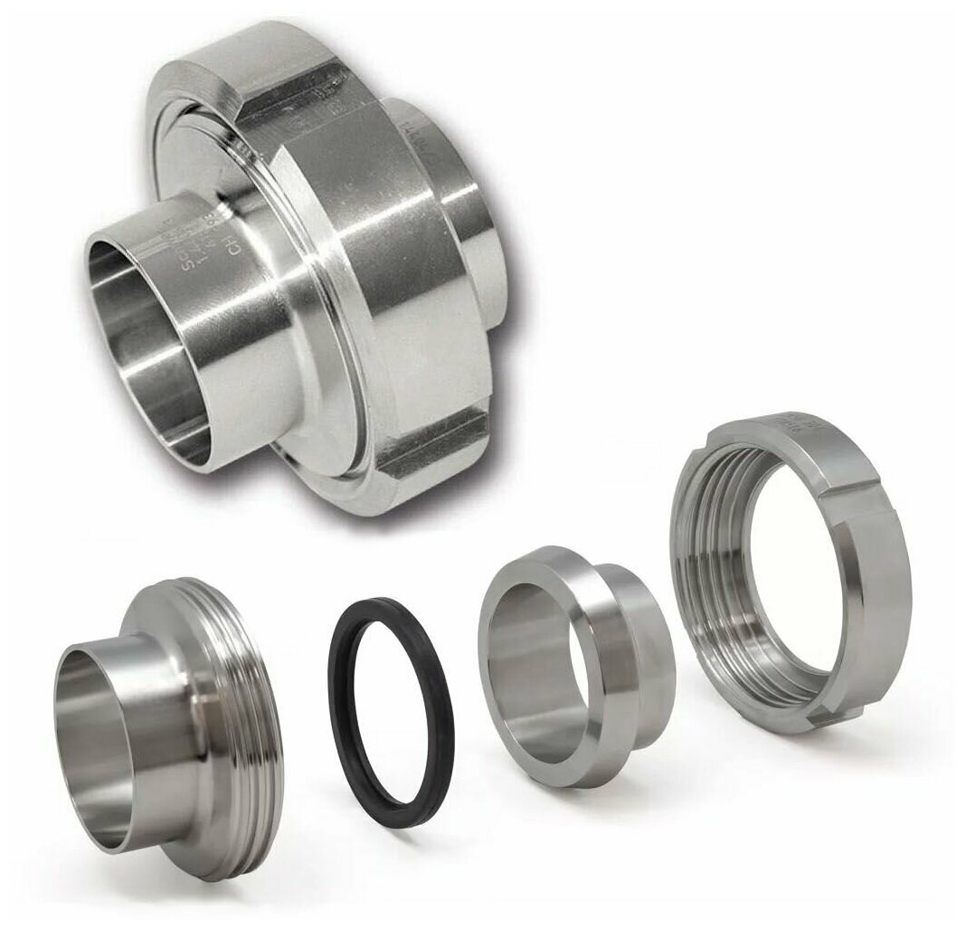 фото Муфта молочная в сборе Ду 50 (2") AISI 304 нержавеющая