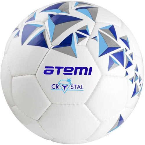 Мяч футбольный Atemi Crystal, Pvc, бел/темно син, р.4, р/ш, окруж 65-66