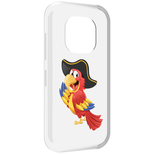 Чехол MyPads попугай-пират для Doogee V20 задняя-панель-накладка-бампер