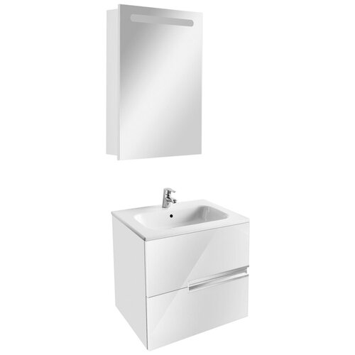 Мебель для ванной Roca Victoria Nord Ice Edition 60 белая (тумба с раковиной + зеркало)