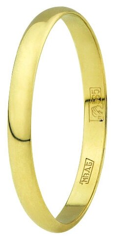 Кольцо обручальное Юверос желтое золото, 585 проба