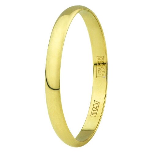 Кольцо обручальное AZADE, желтое золото, 585 проба, размер 15, ширина 2 мм, желтый