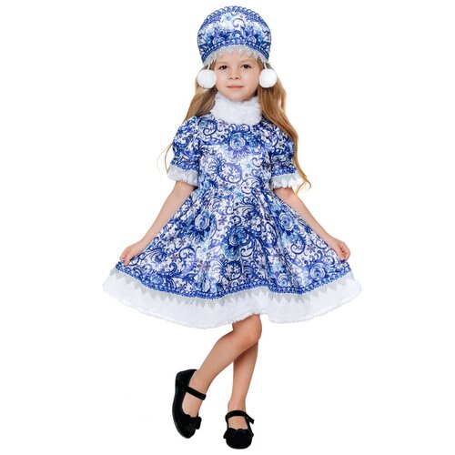 фото Детский костюм "зимушка гжель" (10092), 110 см. пуговка