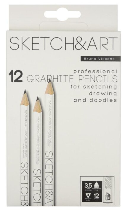 Карандаш чернографитный SKETCH&ART 4В, 3,5мм 21-0064/04