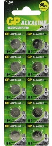 Батарейки Gp Alkaline Cell AG10 (389, LR1130, LR54)