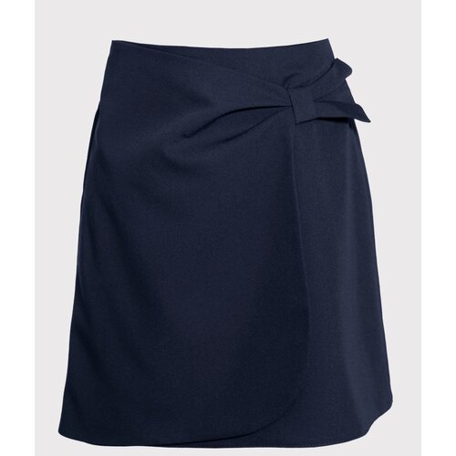 фото Школьная юбка с запахом sly, с поясом на резинке, мини, размер 158, синий