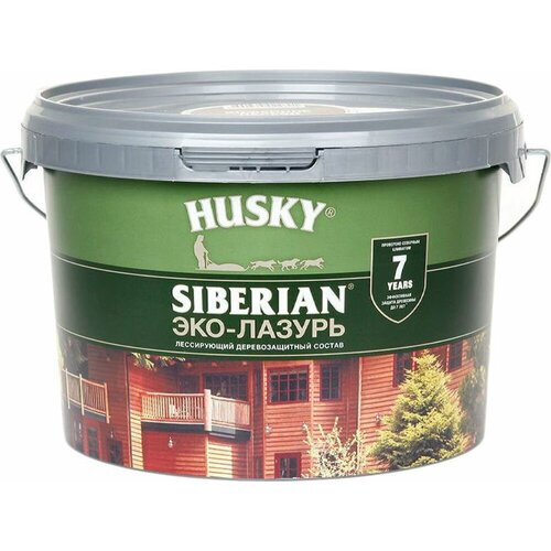 Лазурь HUSKY Siberian 2,5 л полуматовая белая