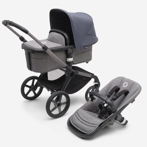 Детская коляска 2 в 1 Bugaboo Fox5 Graphite/Grey Melange/Stormy Blue