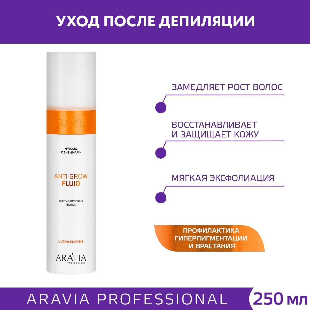 ARAVIA Флюид с энзимами против вросших волос Anti-Grow Fluid 250 мл