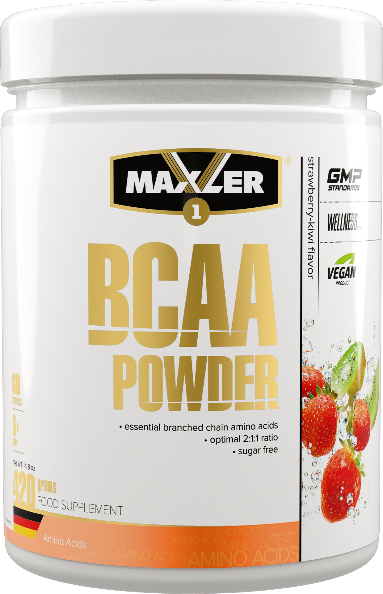 Maxler BCAA Powder 2:1:1 Sugar Free, 420 g (клубника киви)